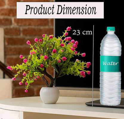 Artificial Pink Flower Plant In White Pot