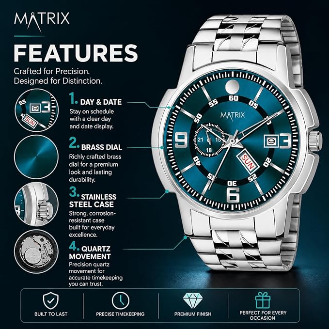 Stainless Steel Strap Analog Watch for Men